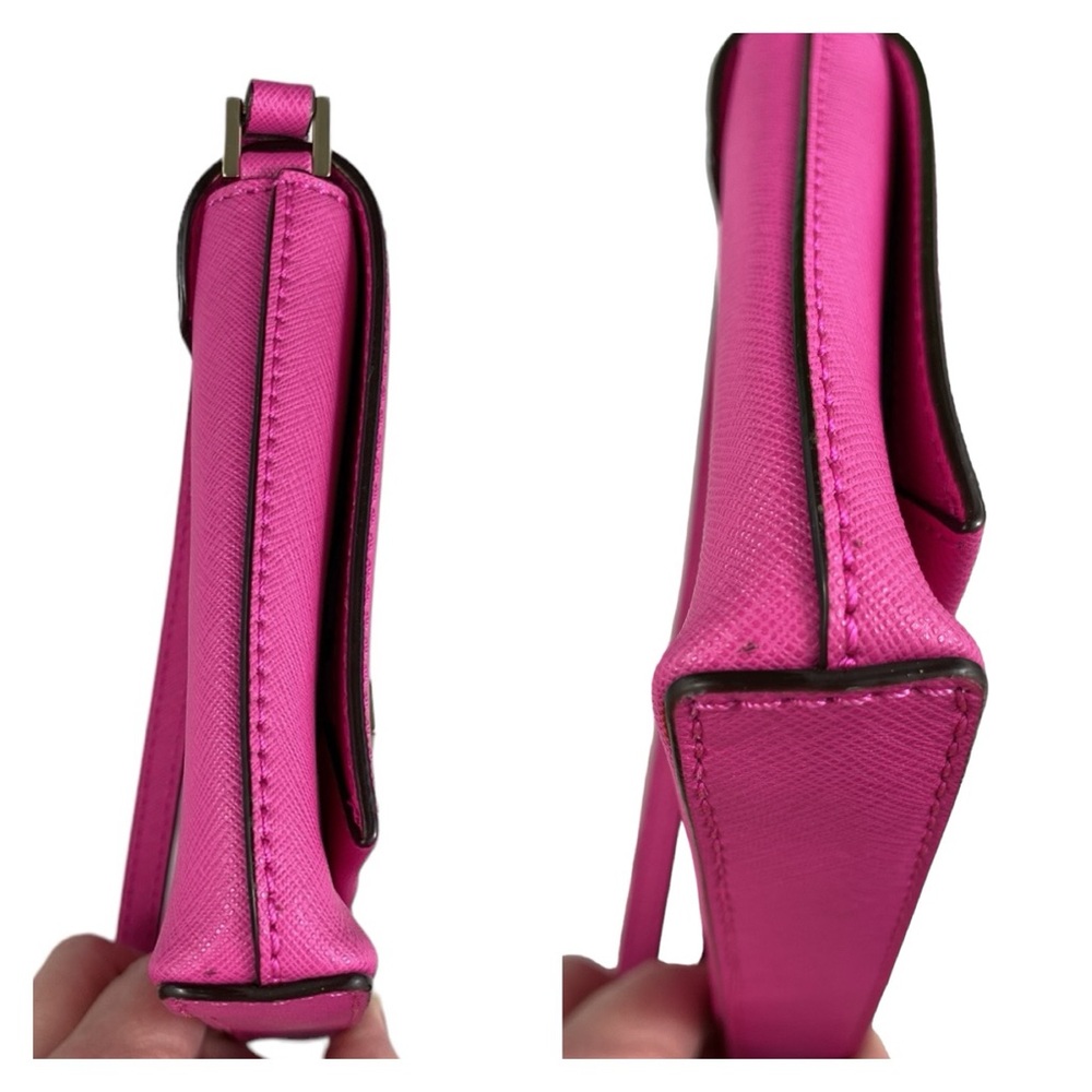 Kate Spade EUC Sally Newberry Lane Hot Pink Leather Turnlock Crossbody - Picture 5 of 16